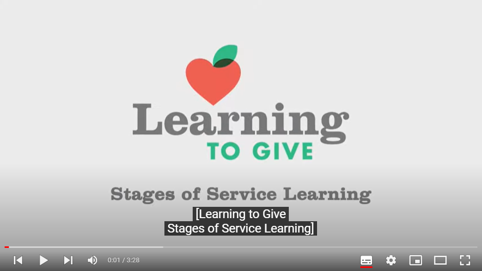A fun instructional video about service-learning stages.