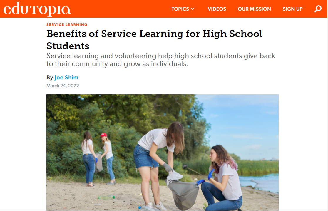 Benefits of Service Learning for High School Students